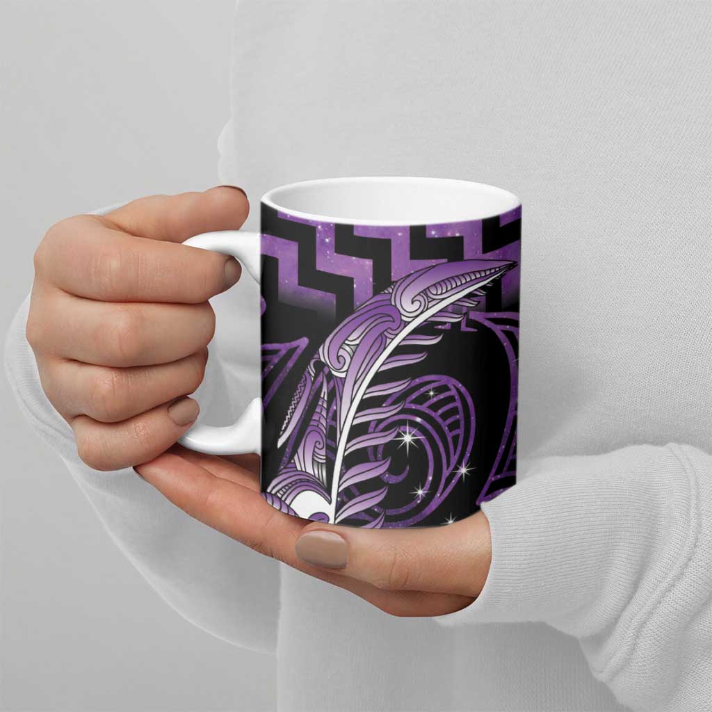 Purple Matariki New Zealand Ceramic Mug Maori Poutama Galaxy Vibes - Polynesian Pride