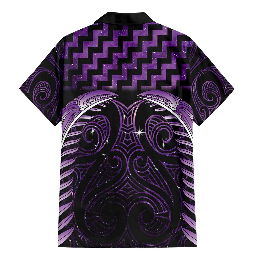 Purple Matariki New Zealand Family Matching Mermaid Dress and Hawaiian Shirt Maori Poutama Galaxy Vibes