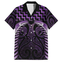 Purple Matariki New Zealand Family Matching Off Shoulder Maxi Dress and Hawaiian Shirt Maori Poutama Galaxy Vibes