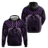 Purple Matariki New Zealand Hoodie Maori Poutama Galaxy Vibes