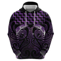 Purple Matariki New Zealand Hoodie Maori Poutama Galaxy Vibes