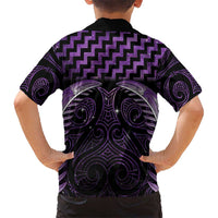 Purple Matariki New Zealand Kid Hawaiian Shirt Maori Poutama Galaxy Vibes