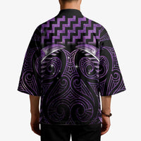 Purple Matariki New Zealand Kimono Maori Poutama Galaxy Vibes - Polynesian Pride