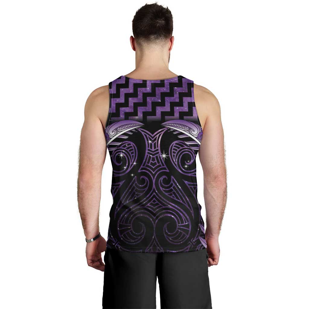 Purple Matariki New Zealand Men Tank Top Maori Poutama Galaxy Vibes