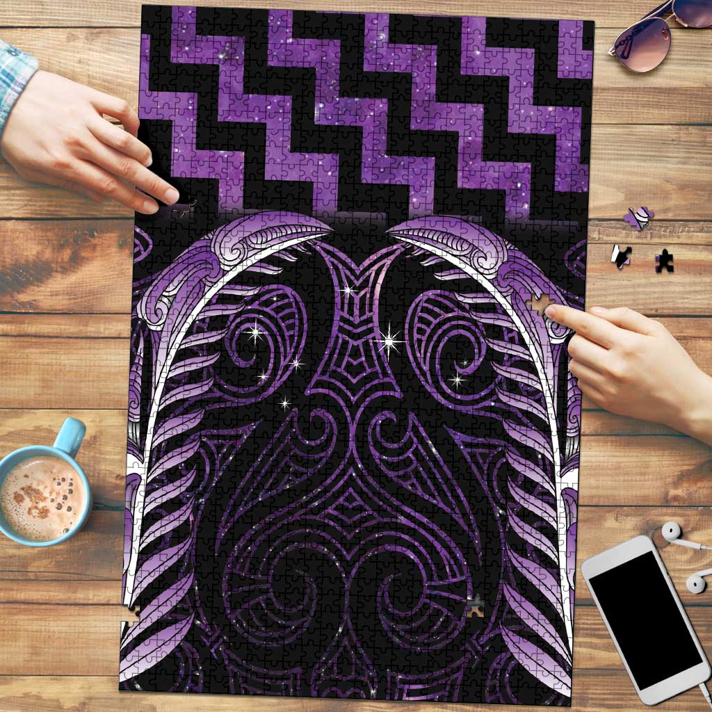 Purple Matariki New Zealand Puzzle Maori Poutama Galaxy Vibes - Polynesian Pride