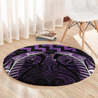 Purple Matariki New Zealand Round Carpet Maori Poutama Galaxy Vibes