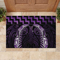 Purple Matariki New Zealand Rubber Doormat Maori Poutama Galaxy Vibes