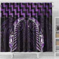 Purple Matariki New Zealand Shower Curtain Maori Poutama Galaxy Vibes