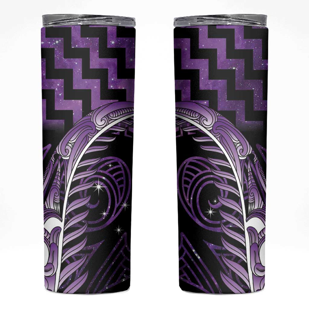 Purple Matariki New Zealand Skinny Tumbler Maori Poutama Galaxy Vibes