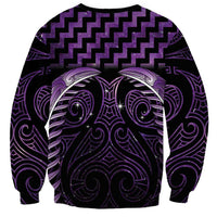 Purple Matariki New Zealand Sweatshirt Maori Poutama Galaxy Vibes