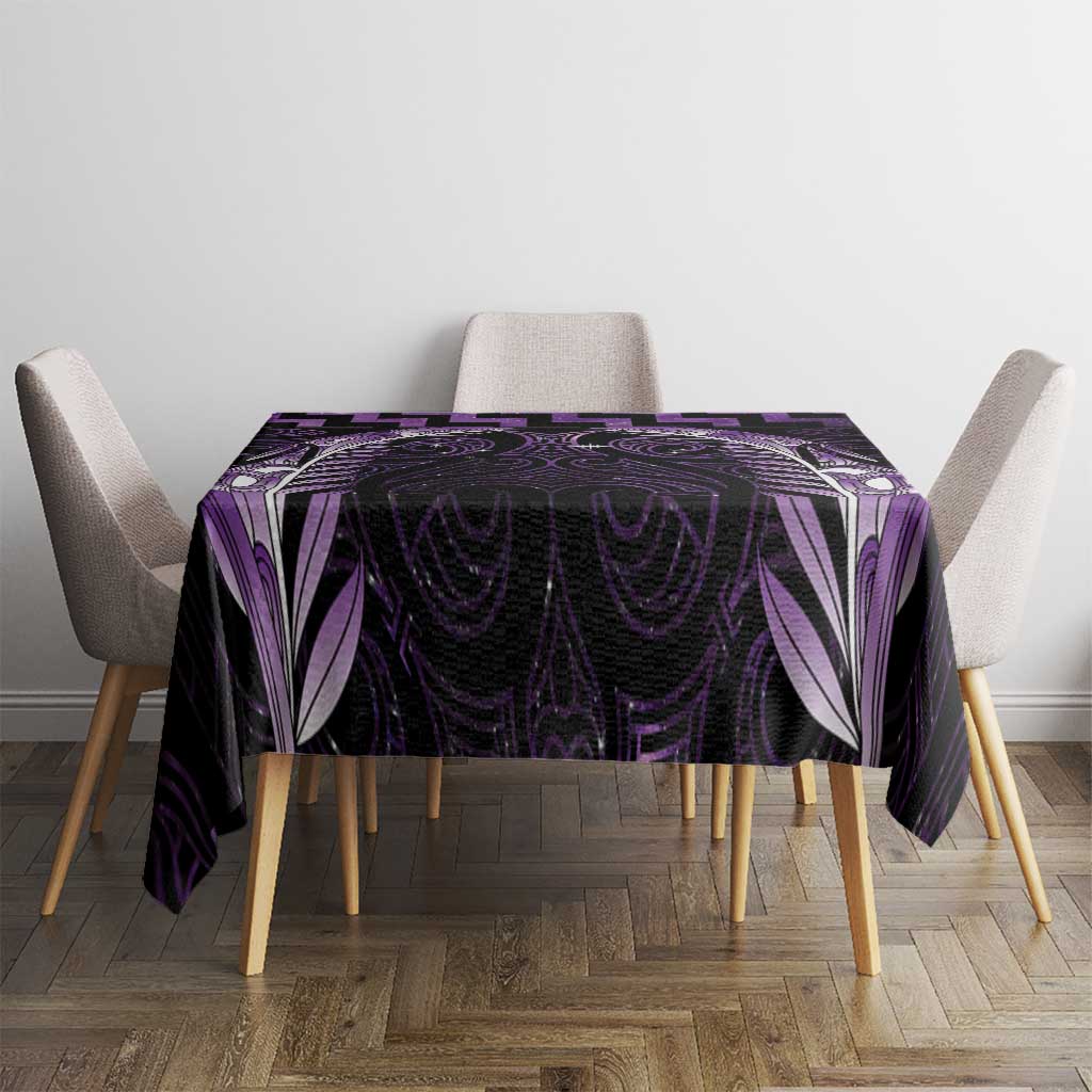 Purple Matariki New Zealand Tablecloth Maori Poutama Galaxy Vibes