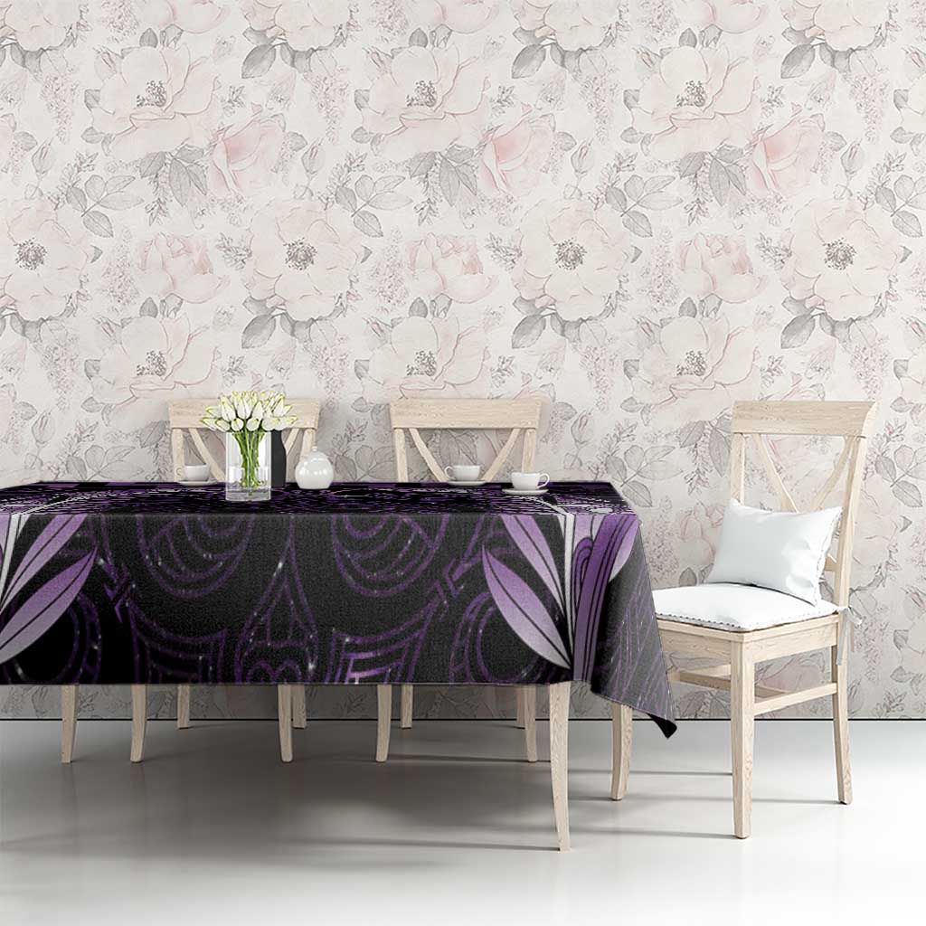 Purple Matariki New Zealand Tablecloth Maori Poutama Galaxy Vibes