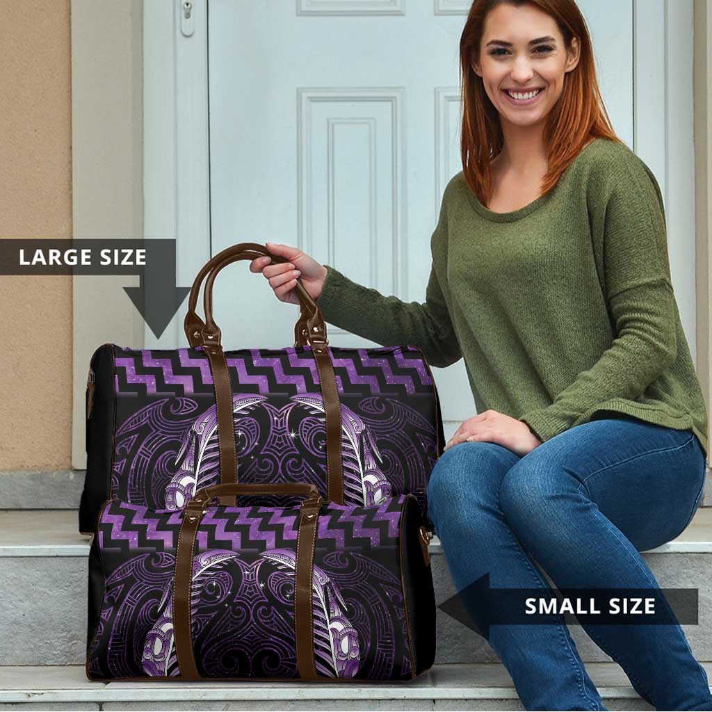 Purple Matariki New Zealand Travel Bag Maori Poutama Galaxy Vibes - Polynesian Pride