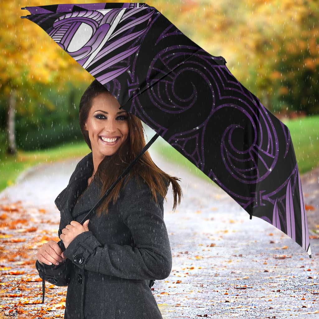 Purple Matariki New Zealand Umbrella Maori Poutama Galaxy Vibes - Polynesian Pride