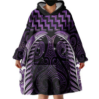 Purple Matariki New Zealand Wearable Blanket Hoodie Maori Poutama Galaxy Vibes