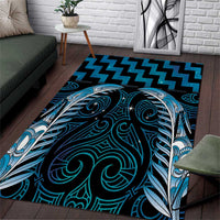 Blue Matariki New Zealand Area Rug Maori Poutama Galaxy Vibes