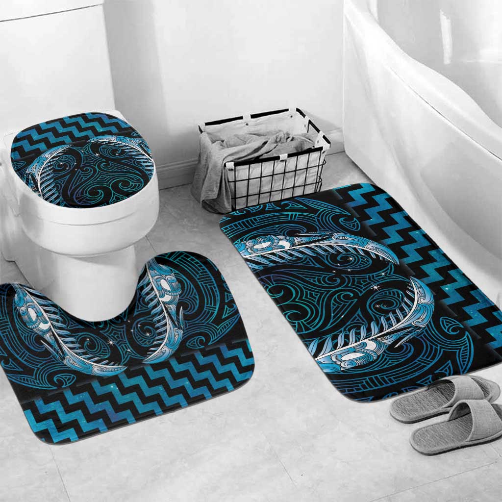 Blue Matariki New Zealand Bathroom Set Maori Poutama Galaxy Vibes - Polynesian Pride