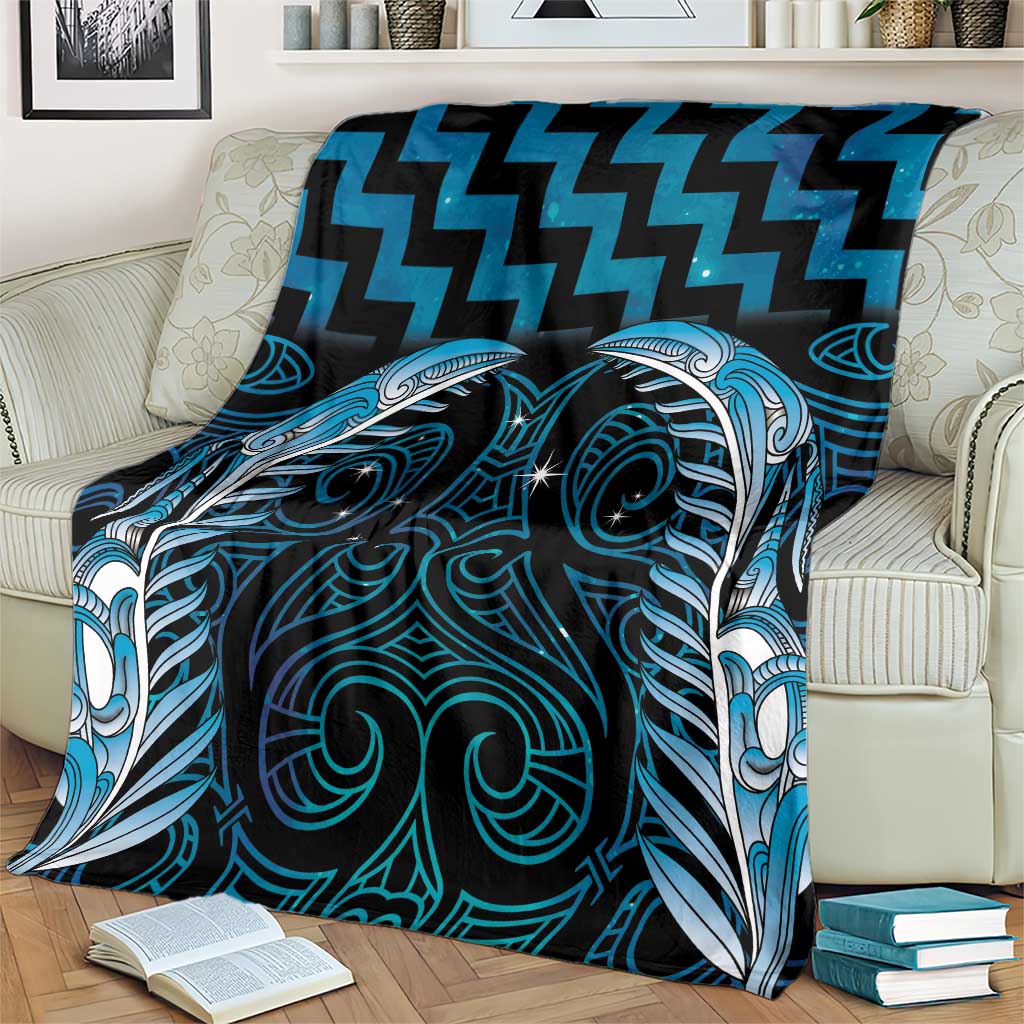Blue Matariki New Zealand Blanket Maori Poutama Galaxy Vibes