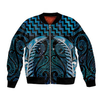 Blue Matariki New Zealand Bomber Jacket Maori Poutama Galaxy Vibes