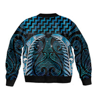 Blue Matariki New Zealand Bomber Jacket Maori Poutama Galaxy Vibes