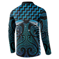 Blue Matariki New Zealand Button Sweatshirt Maori Poutama Galaxy Vibes