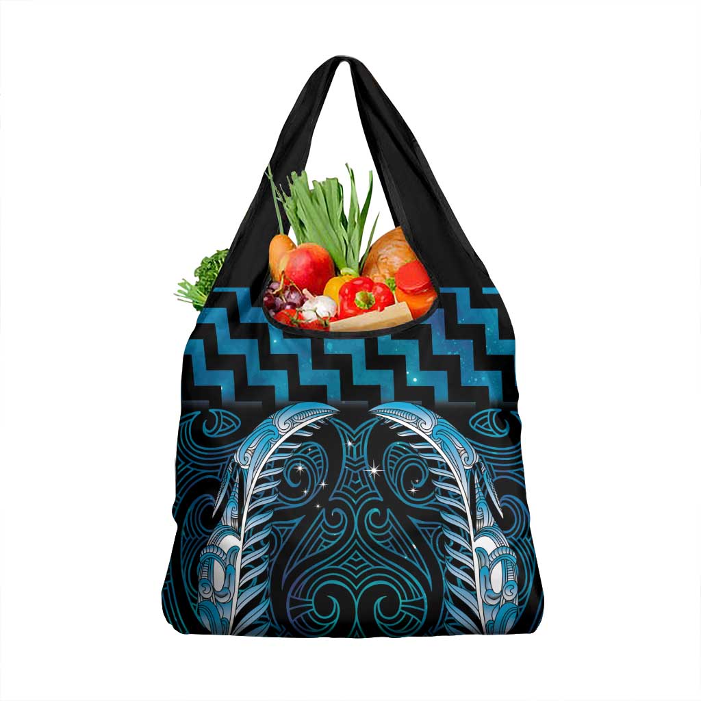 Blue Matariki New Zealand Grocery Bag Maori Poutama Galaxy Vibes