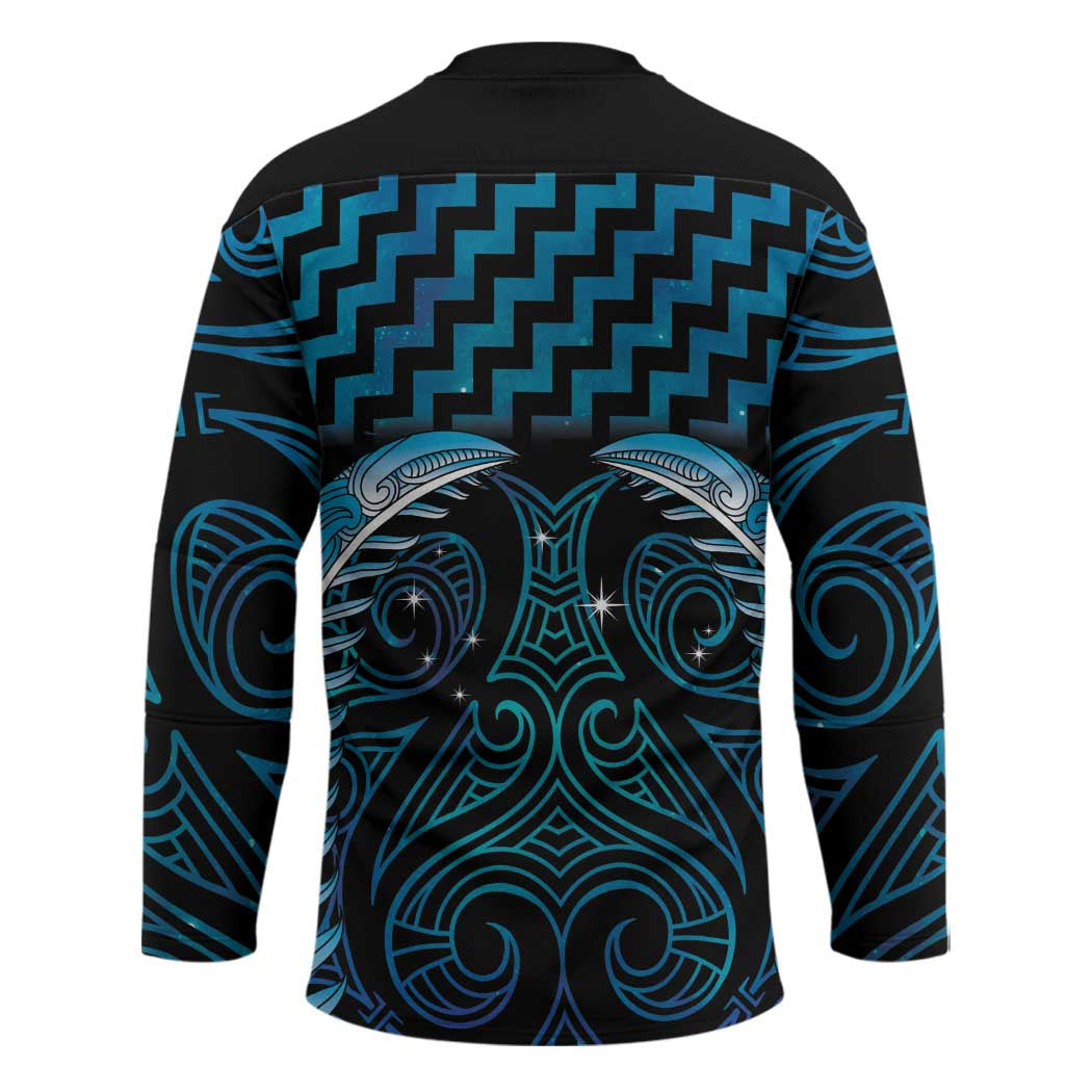 Blue Matariki New Zealand Hockey Jersey Maori Poutama Galaxy Vibes - Polynesian Pride