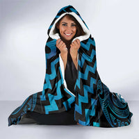 Blue Matariki New Zealand Hooded Blanket Maori Poutama Galaxy Vibes