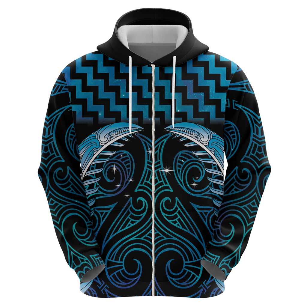 Blue Matariki New Zealand Hoodie Maori Poutama Galaxy Vibes