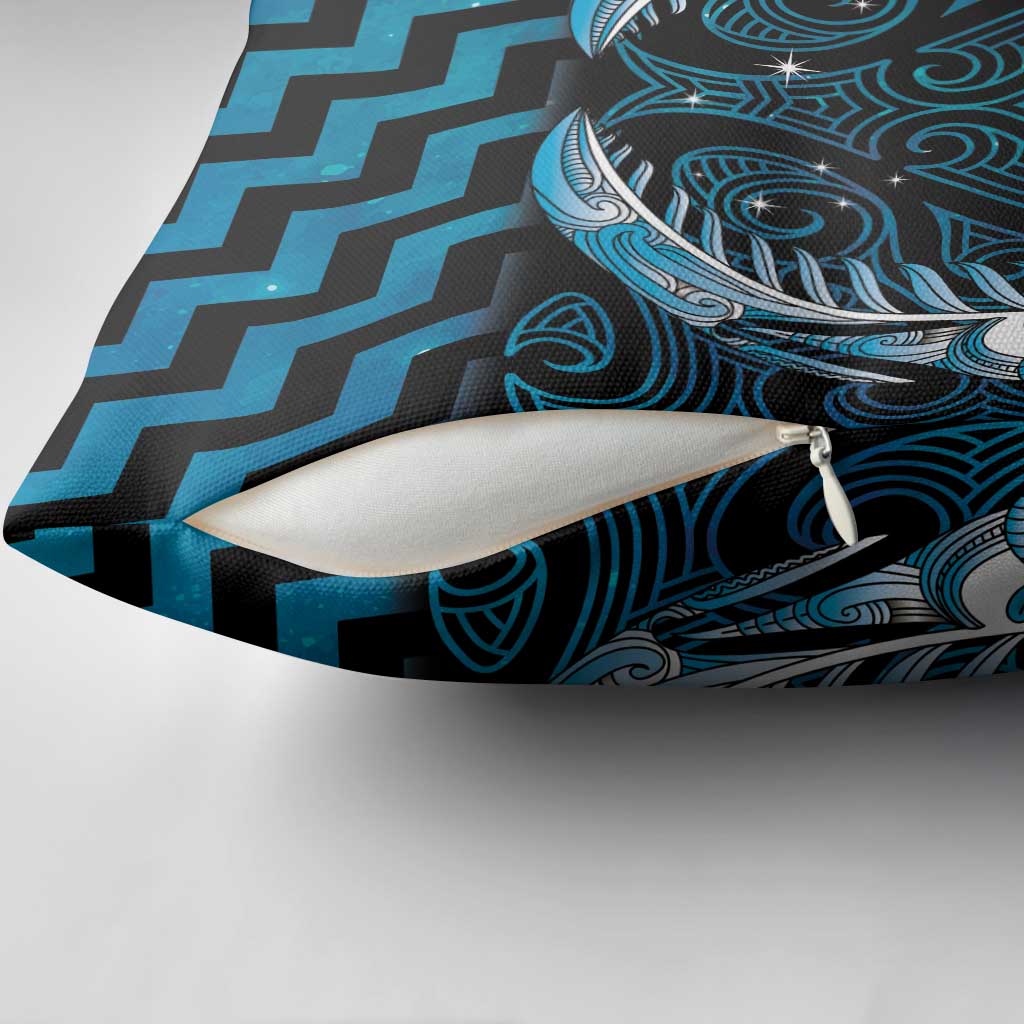 Blue Matariki New Zealand Pillow Cover Maori Poutama Galaxy Vibes - Polynesian Pride
