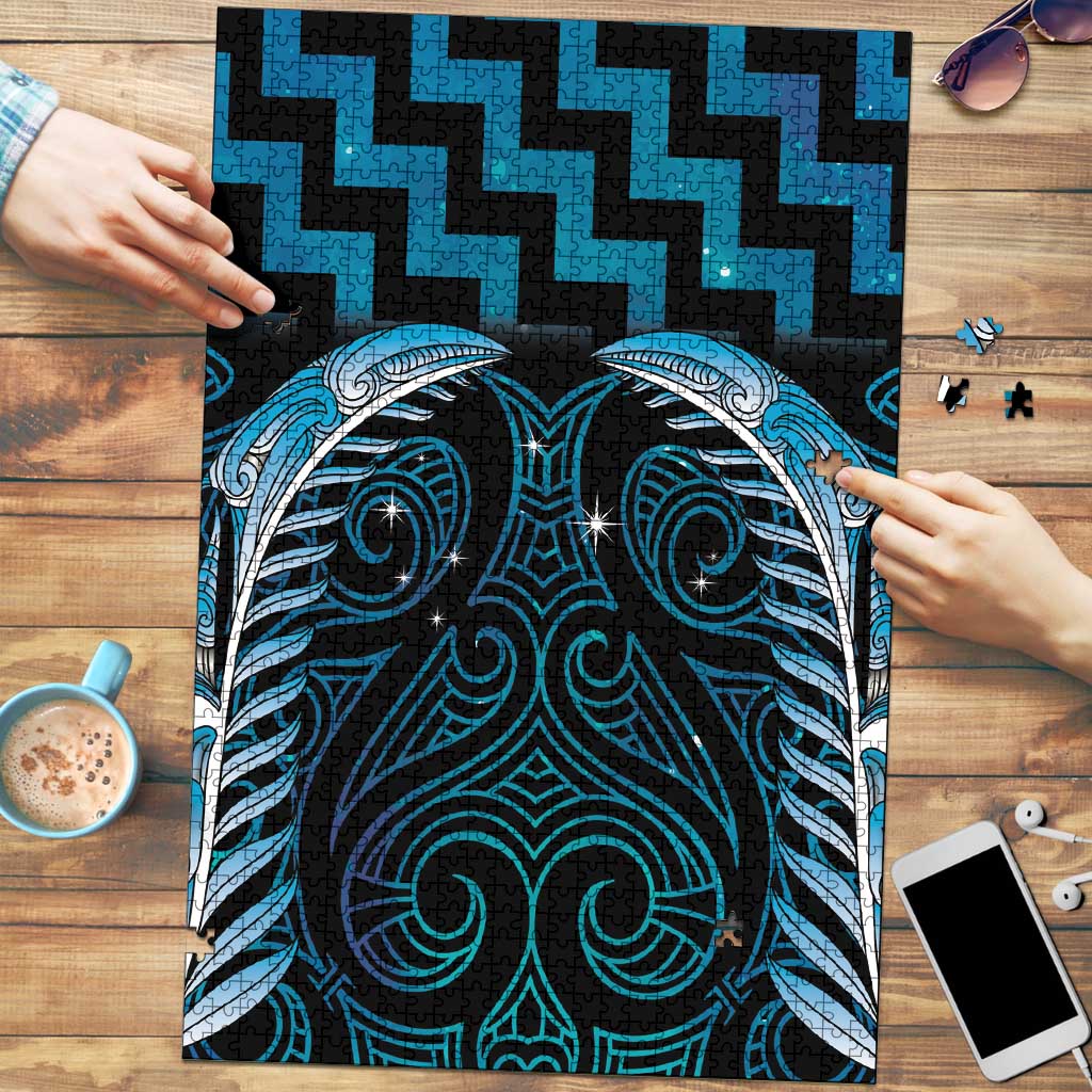 Blue Matariki New Zealand Puzzle Maori Poutama Galaxy Vibes - Polynesian Pride
