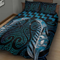 Blue Matariki New Zealand Quilt Bed Set Maori Poutama Galaxy Vibes