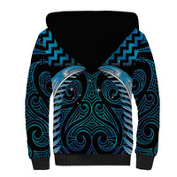 Blue Matariki New Zealand Sherpa Hoodie Maori Poutama Galaxy Vibes