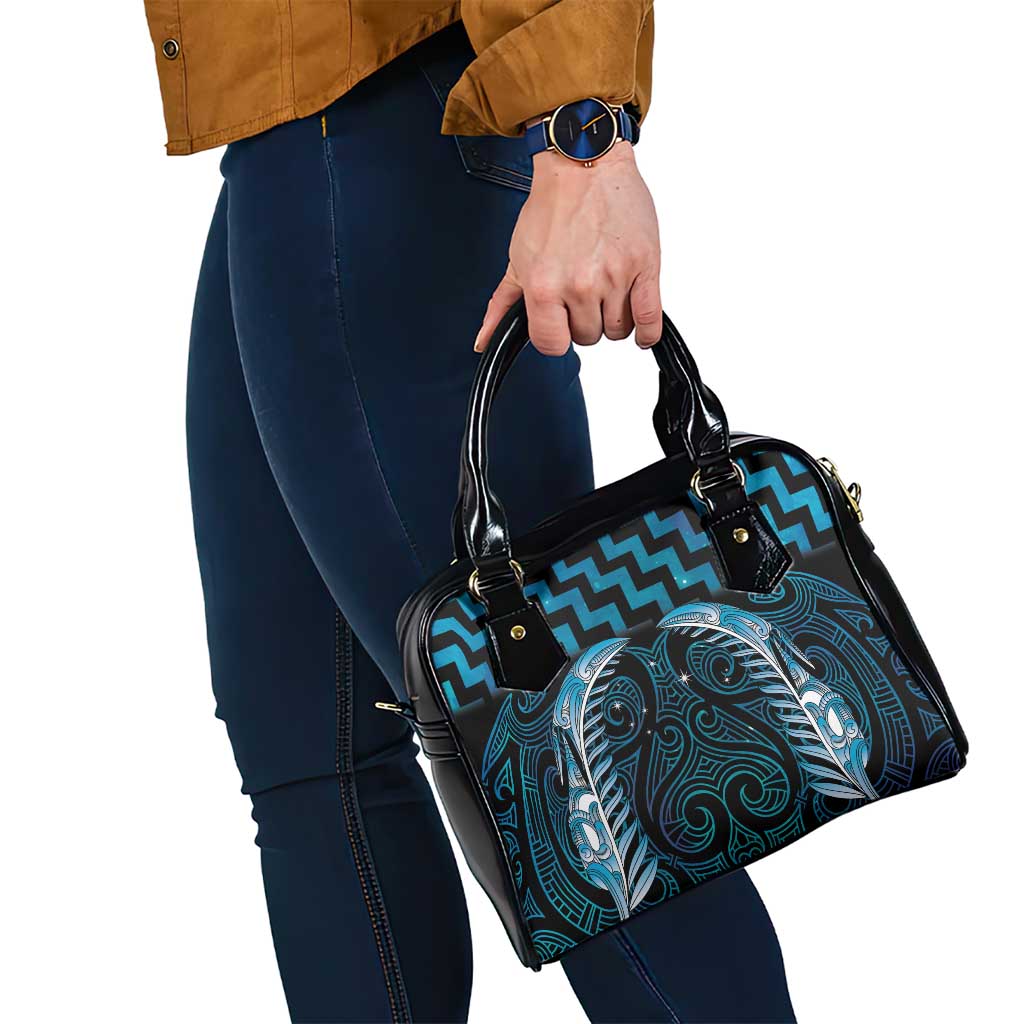 Blue Matariki New Zealand Shoulder Handbag Maori Poutama Galaxy Vibes