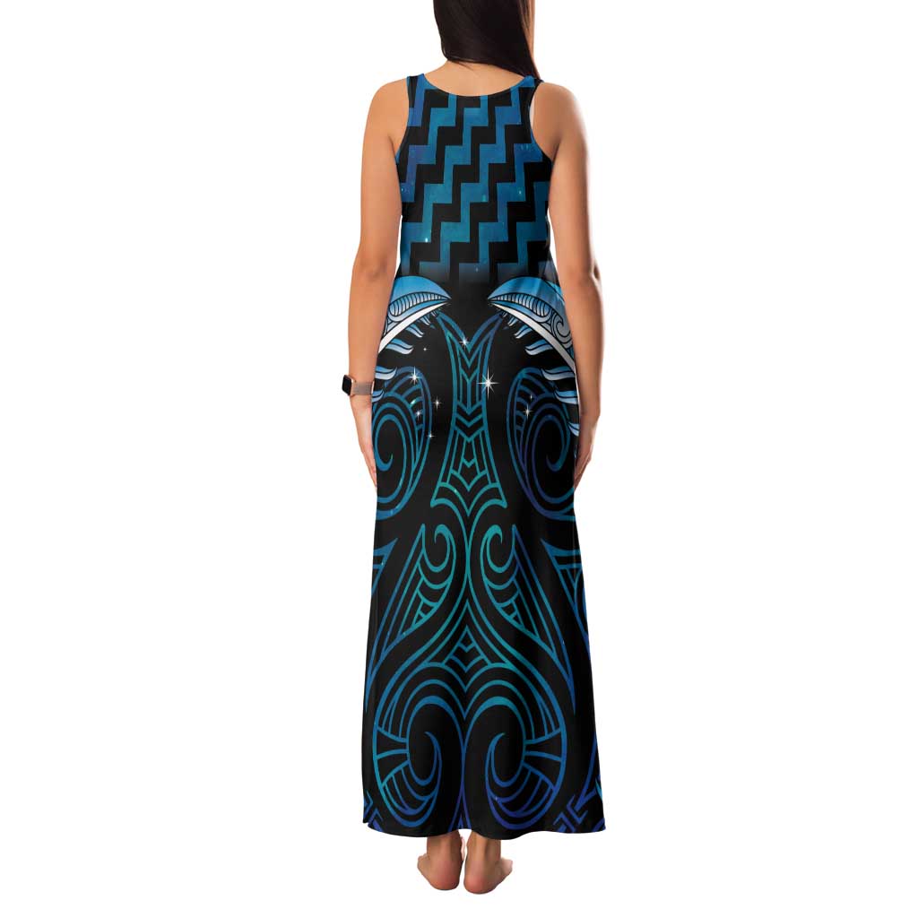 Blue Matariki New Zealand Tank Maxi Dress Maori Poutama Galaxy Vibes