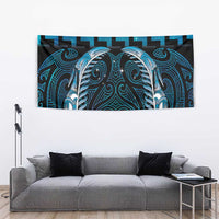 Blue Matariki New Zealand Tapestry Maori Poutama Galaxy Vibes