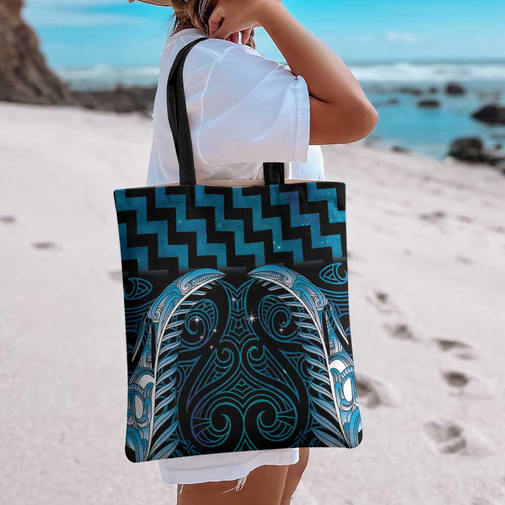 Blue Matariki New Zealand Tote Bag Maori Poutama Galaxy Vibes - Polynesian Pride