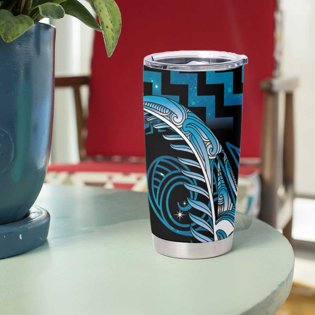 Blue Matariki New Zealand Tumbler Cup Maori Poutama Galaxy Vibes
