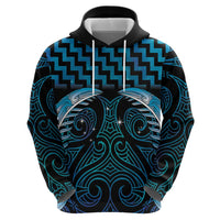 Blue Matariki New Zealand Zip Hoodie Maori Poutama Galaxy Vibes