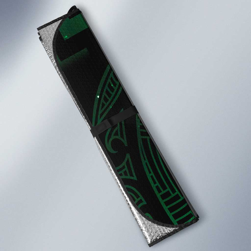 Green Matariki New Zealand Auto Sun Shade Maori Poutama Galaxy Vibes - Polynesian Pride