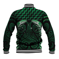 Green Matariki New Zealand Baseball Jacket Maori Poutama Galaxy Vibes