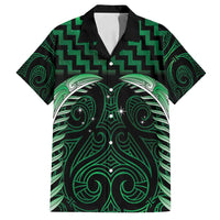 Green Matariki New Zealand Family Matching Off Shoulder Maxi Dress and Hawaiian Shirt Maori Poutama Galaxy Vibes