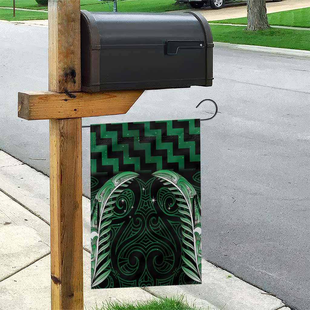 Green Matariki New Zealand Garden Flag Maori Poutama Galaxy Vibes