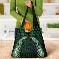 Green Matariki New Zealand Grocery Bag Maori Poutama Galaxy Vibes