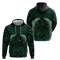 Green Matariki New Zealand Hoodie Maori Poutama Galaxy Vibes