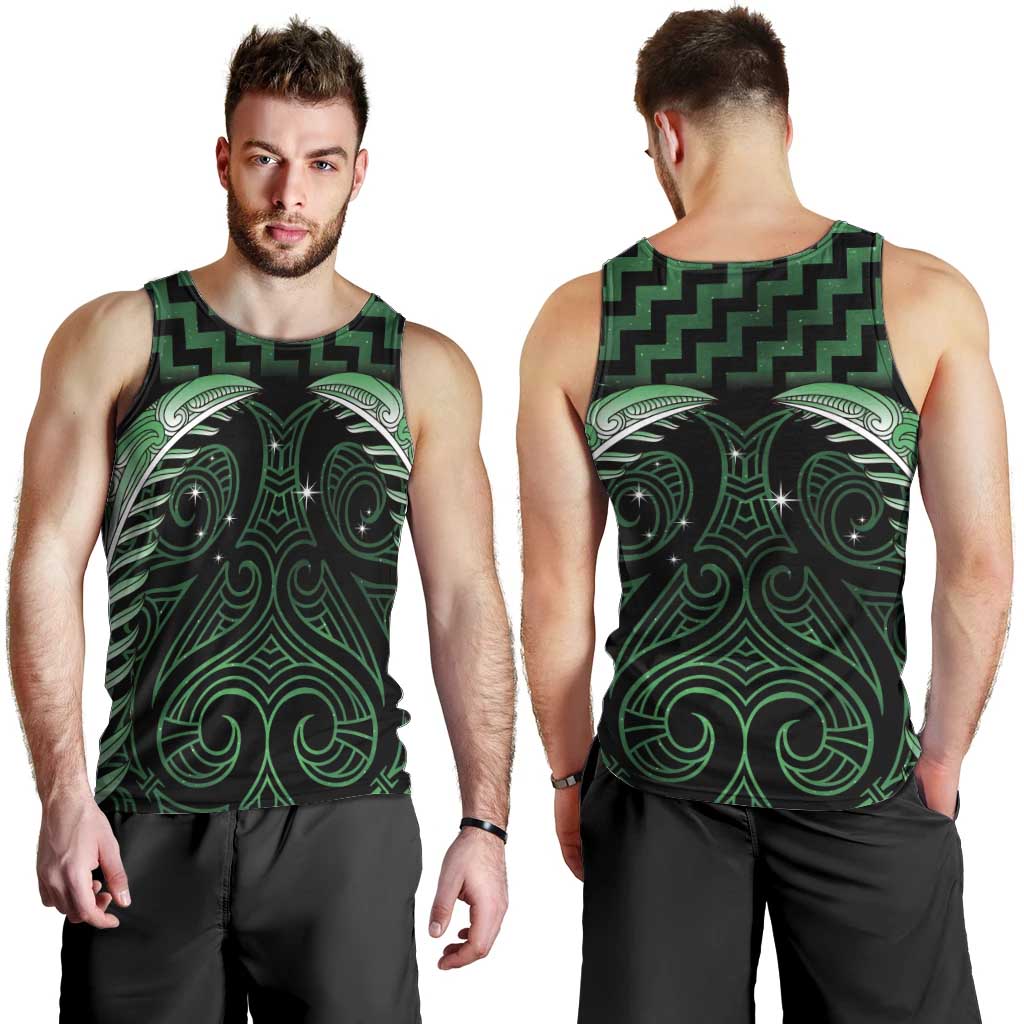 Green Matariki New Zealand Men Tank Top Maori Poutama Galaxy Vibes