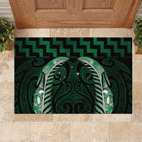 Green Matariki New Zealand Rubber Doormat Maori Poutama Galaxy Vibes