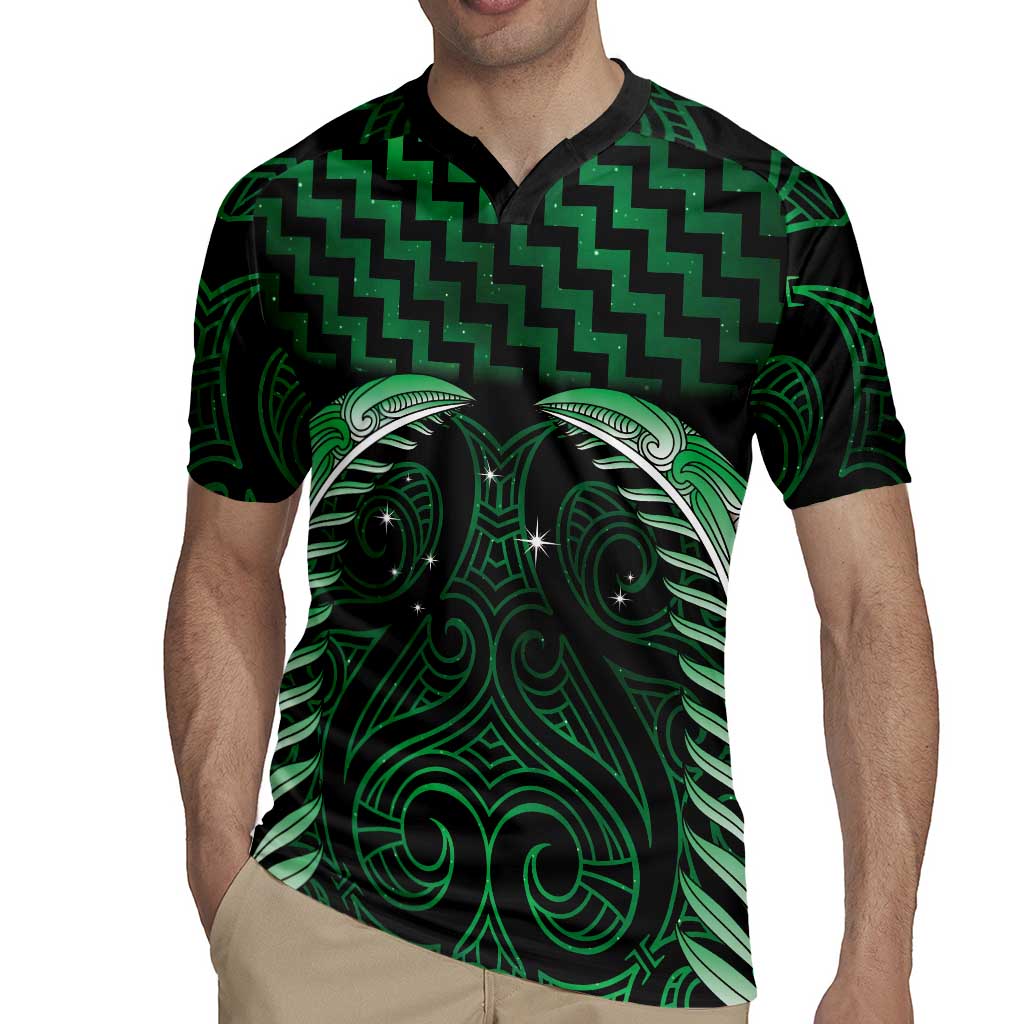 Green Matariki New Zealand Rugby Jersey Maori Poutama Galaxy Vibes