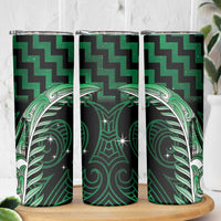 Green Matariki New Zealand Skinny Tumbler Maori Poutama Galaxy Vibes