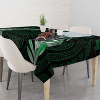 Green Matariki New Zealand Tablecloth Maori Poutama Galaxy Vibes